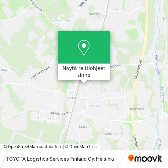 TOYOTA Logistics Services Finland Oy kartta