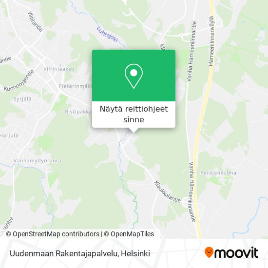 Uudenmaan Rakentajapalvelu kartta