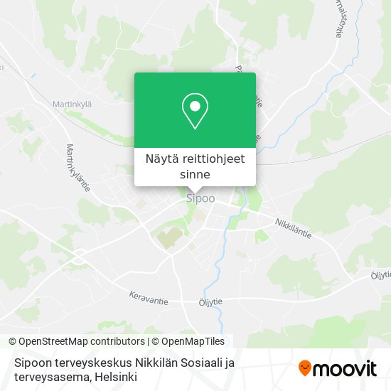 Sipoon terveyskeskus Nikkilän Sosiaali ja terveysasema kartta