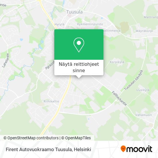 Firent Autovuokraamo Tuusula kartta