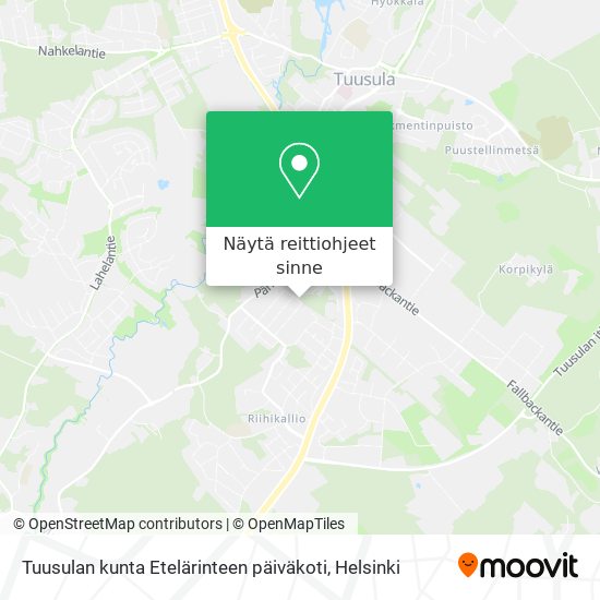 Tuusulan kunta Etelärinteen päiväkoti kartta