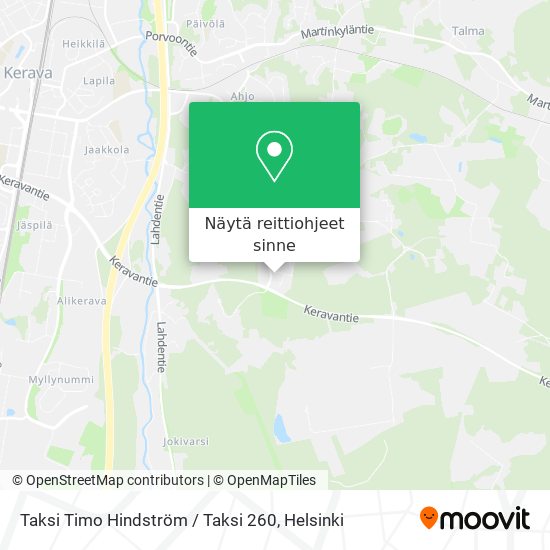 Taksi Timo Hindström / Taksi 260 kartta