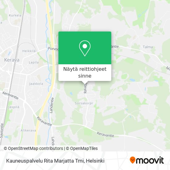 Kauneuspalvelu Rita Marjatta Tmi kartta