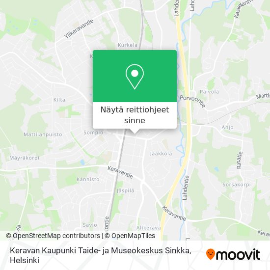 Keravan Kaupunki Taide- ja Museokeskus Sinkka kartta
