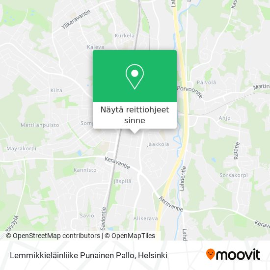 Lemmikkieläinliike Punainen Pallo kartta