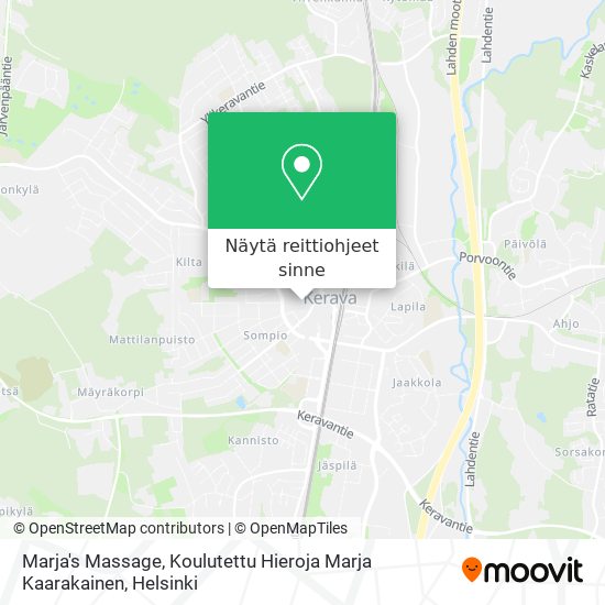 Marja's Massage, Koulutettu Hieroja Marja Kaarakainen kartta