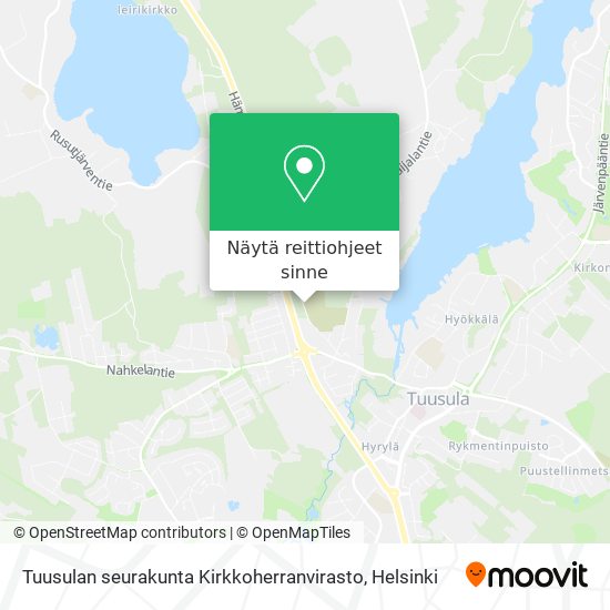 Tuusulan seurakunta Kirkkoherranvirasto kartta