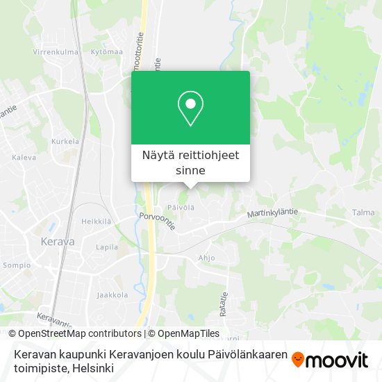 Keravan kaupunki Keravanjoen koulu Päivölänkaaren toimipiste kartta