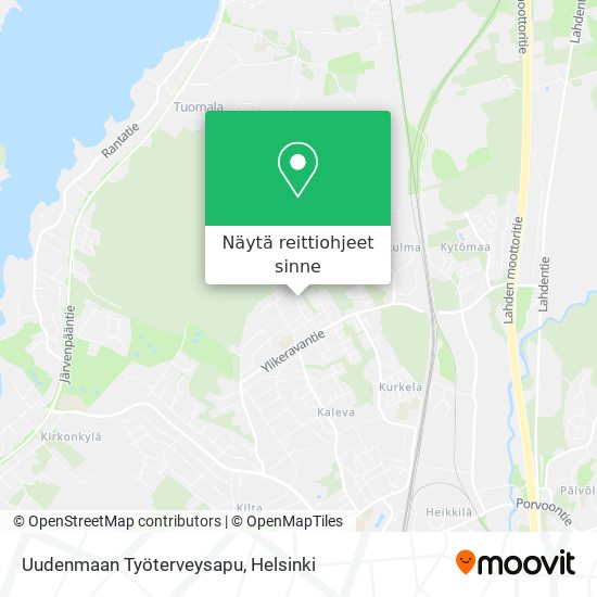 Uudenmaan Työterveysapu kartta