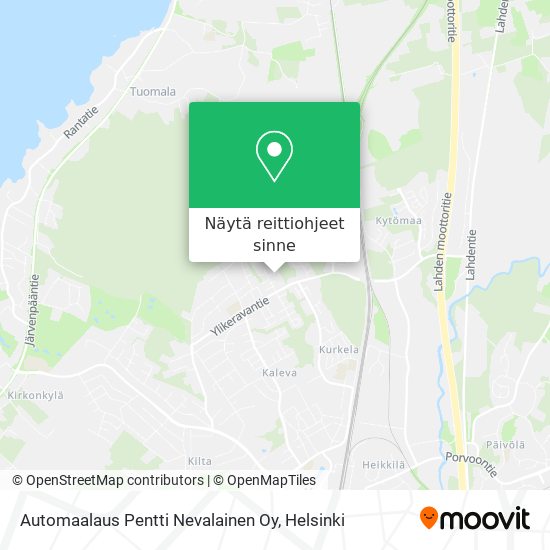 Automaalaus Pentti Nevalainen Oy kartta
