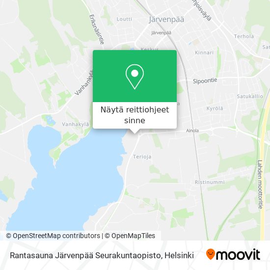 Rantasauna Järvenpää Seurakuntaopisto kartta