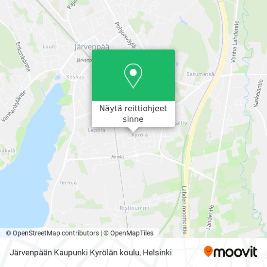 Järvenpään Kaupunki Kyrölän koulu kartta