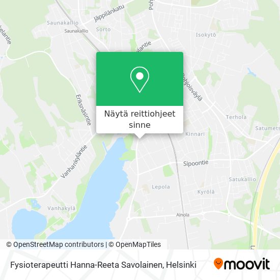 Fysioterapeutti Hanna-Reeta Savolainen kartta