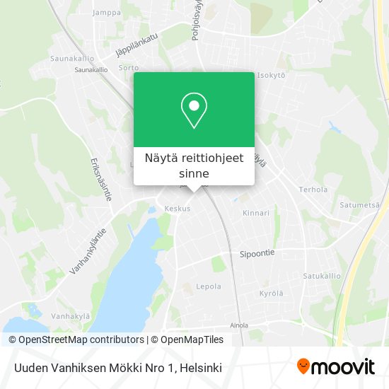 Uuden Vanhiksen Mökki Nro 1 kartta