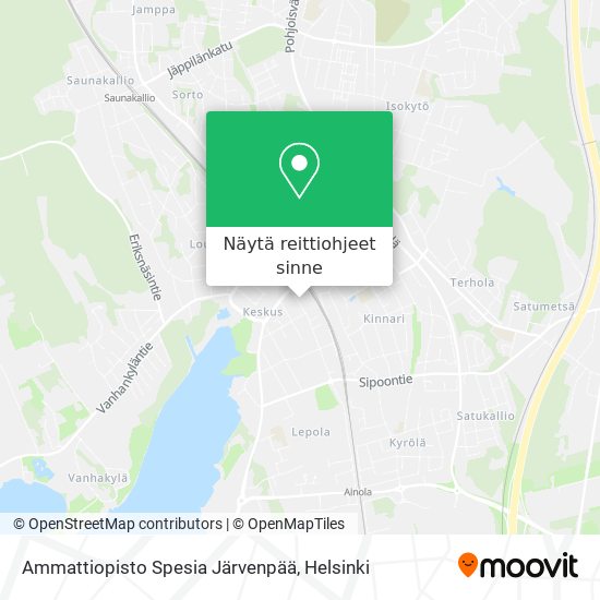 Ammattiopisto Spesia Järvenpää kartta