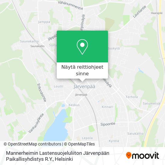 Mannerheimin Lastensuojeluliiton Järvenpään Paikallisyhdistys R.Y. kartta