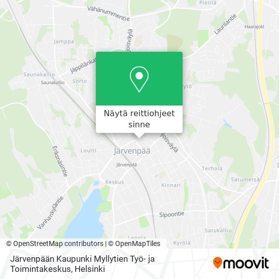 Järvenpään Kaupunki Myllytien Työ- ja Toimintakeskus kartta