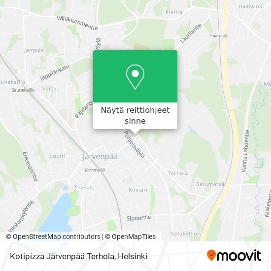 Kotipizza Järvenpää Terhola kartta