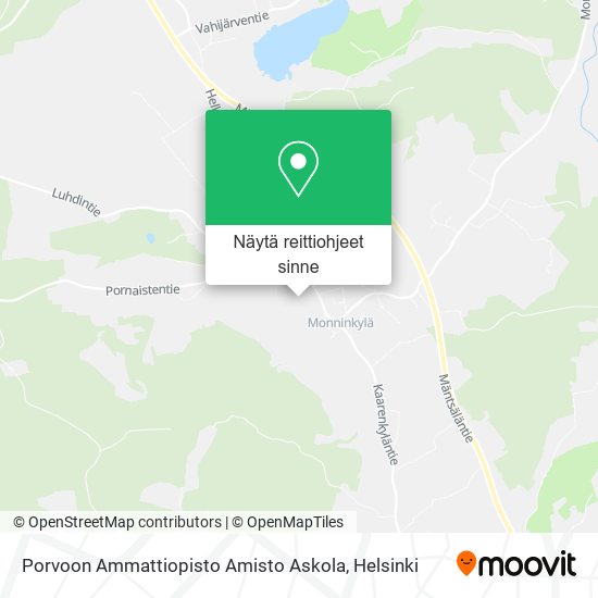 Porvoon Ammattiopisto Amisto Askola kartta