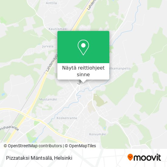 Pizzataksi Mäntsälä kartta