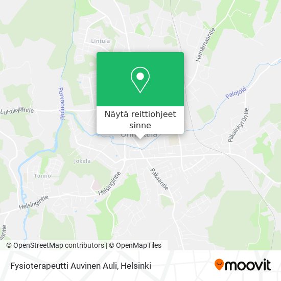 Fysioterapeutti Auvinen Auli kartta