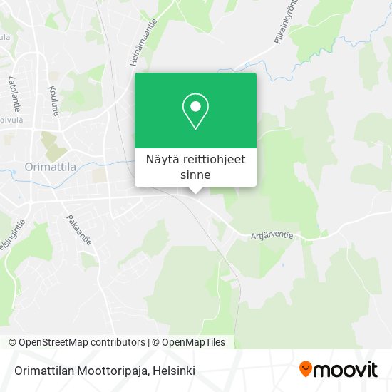 Orimattilan Moottoripaja kartta