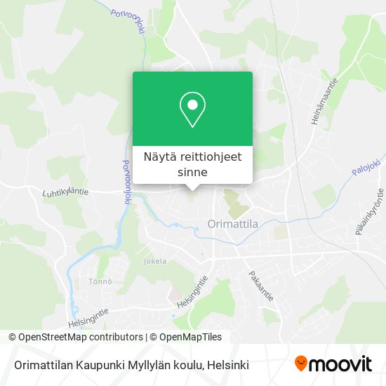 Orimattilan Kaupunki Myllylän koulu kartta