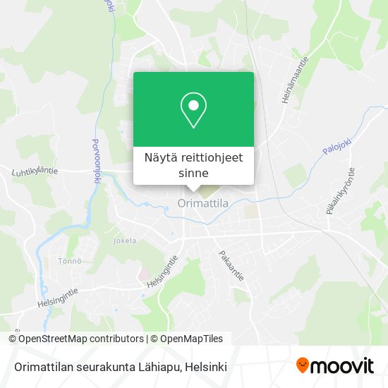 Orimattilan seurakunta Lähiapu kartta