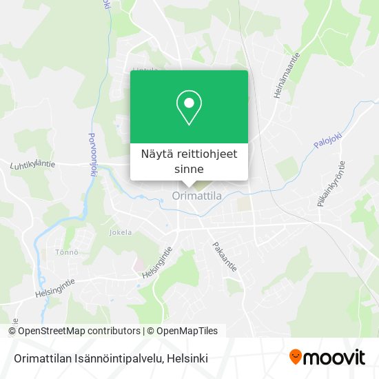 Orimattilan Isännöintipalvelu kartta