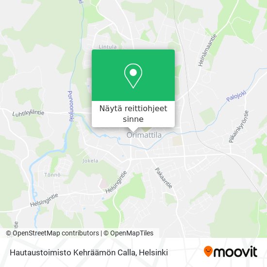 Hautaustoimisto Kehräämön Calla kartta