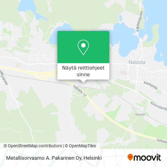 Metallisorvaamo A. Pakarinen Oy kartta