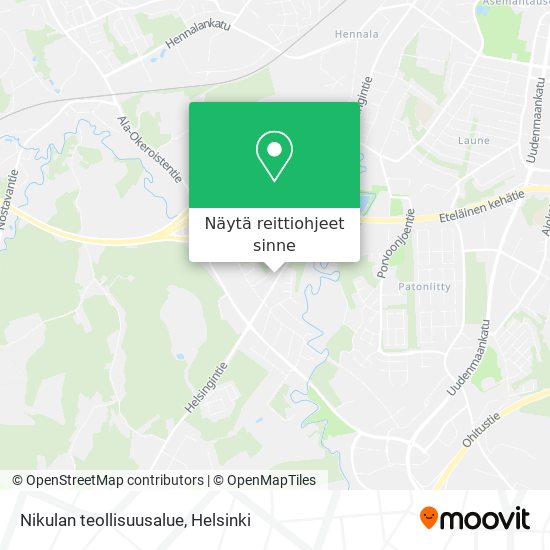 Nikulan teollisuusalue kartta