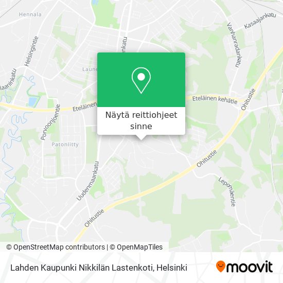Lahden Kaupunki Nikkilän Lastenkoti kartta