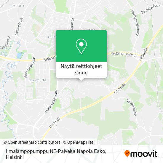 Ilmalämpöpumppu NE-Palvelut Napola Esko kartta