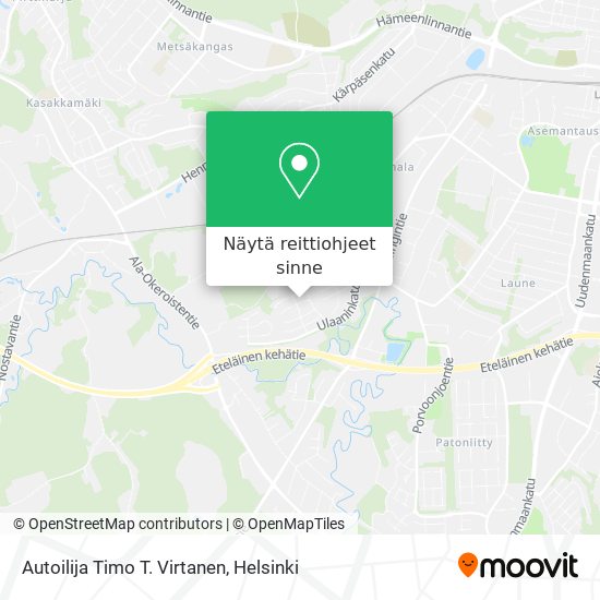 Autoilija Timo T. Virtanen kartta
