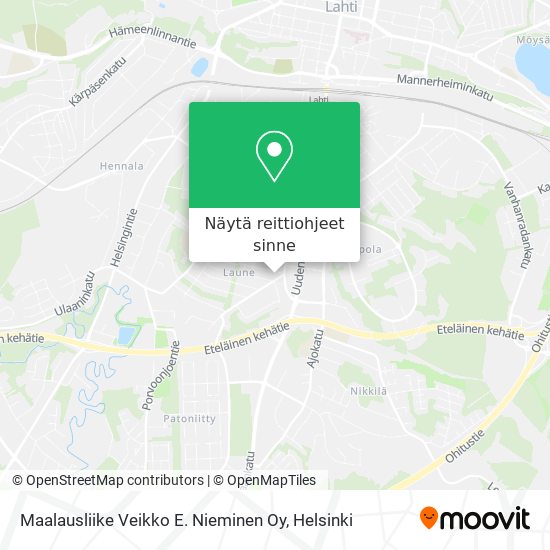 Maalausliike Veikko E. Nieminen Oy kartta