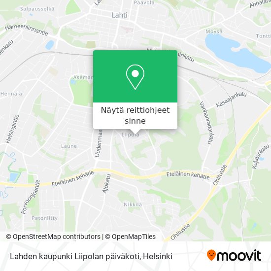 Lahden kaupunki Liipolan päiväkoti kartta