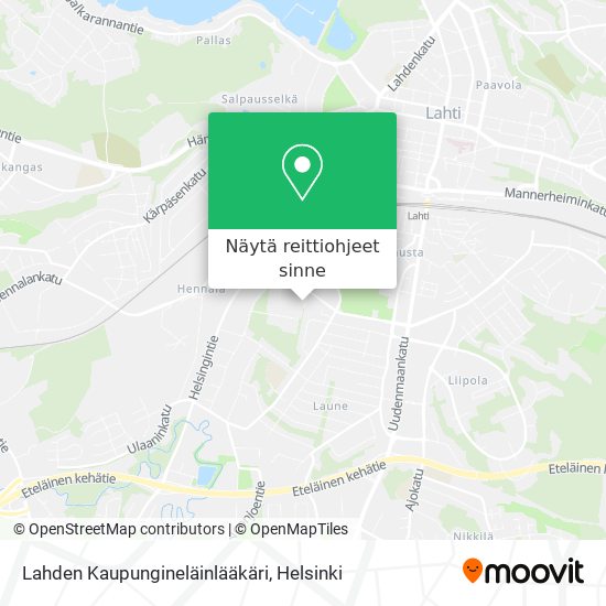 Lahden Kaupungineläinlääkäri kartta