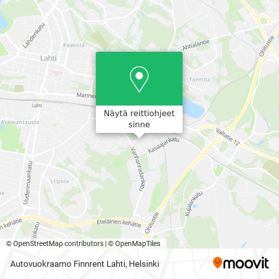 Autovuokraamo Finnrent Lahti kartta