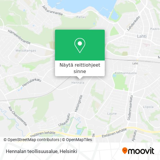 Hennalan teollisuusalue kartta