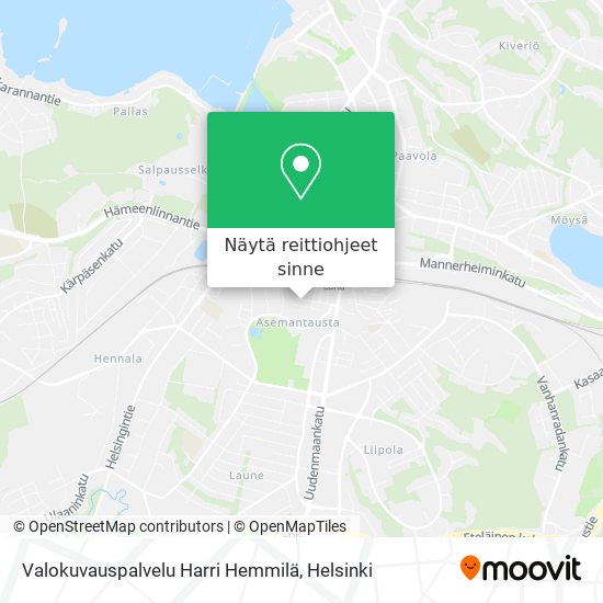 Valokuvauspalvelu Harri Hemmilä kartta