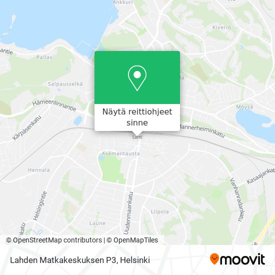 Lahden Matkakeskuksen P3 kartta