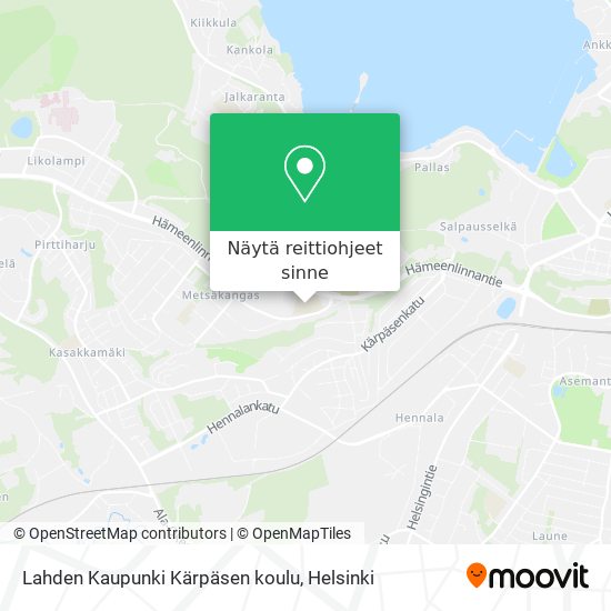 Lahden Kaupunki Kärpäsen koulu kartta