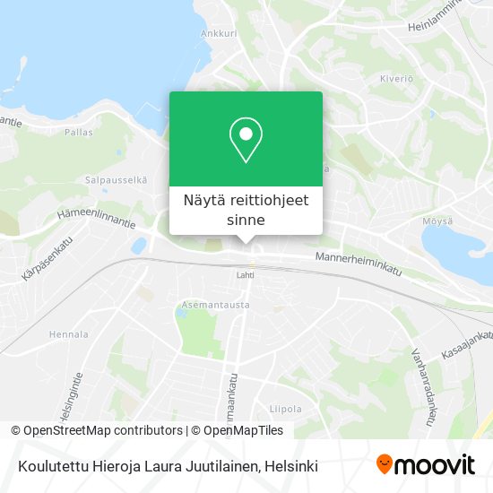 Koulutettu Hieroja Laura Juutilainen kartta