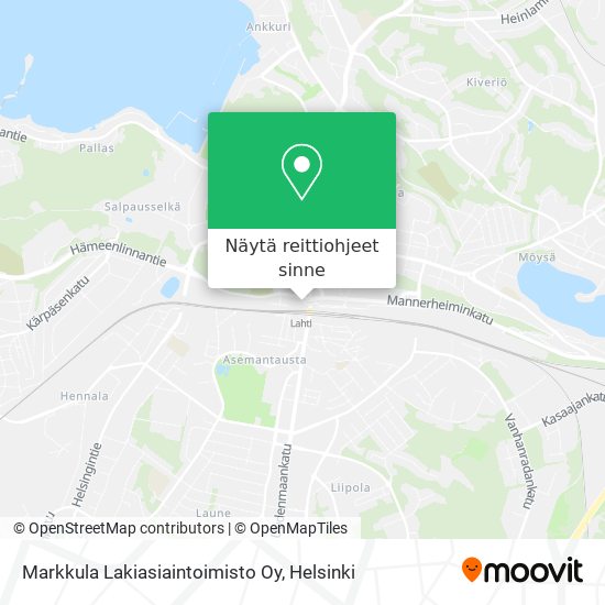 Markkula Lakiasiaintoimisto Oy kartta