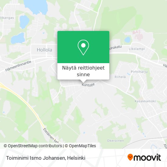 Toiminimi Ismo Johansen kartta