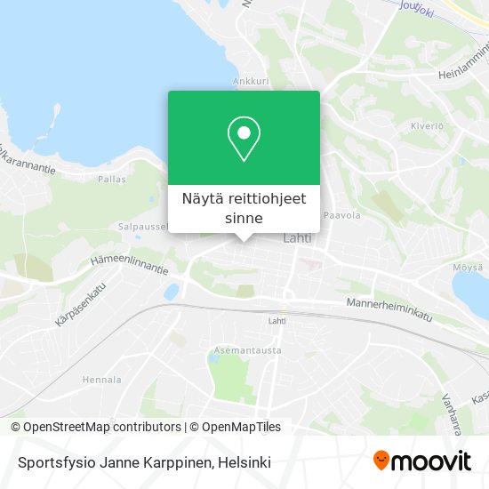 Sportsfysio Janne Karppinen kartta