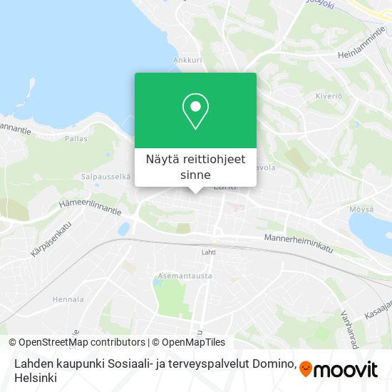 Lahden kaupunki Sosiaali- ja terveyspalvelut Domino kartta