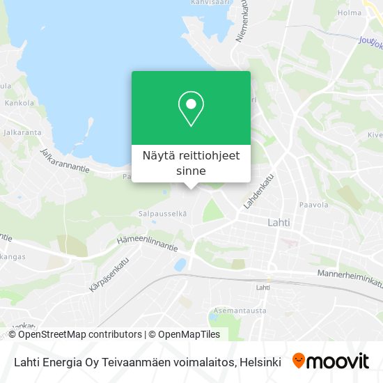 Lahti Energia Oy Teivaanmäen voimalaitos kartta