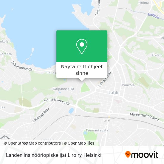 Lahden Insinööriopiskelijat Liro ry kartta